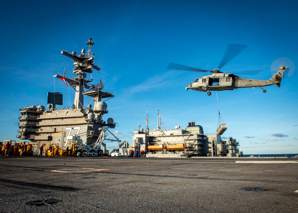 USS George H.W. Bush Receives Ammunition