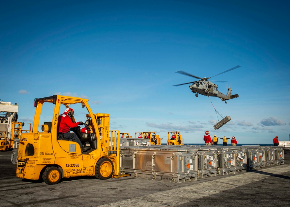 USS George H.W. Bush Receives Ammunition