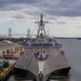 The future USS Savannah (LCS 28) pierside in Brunswick