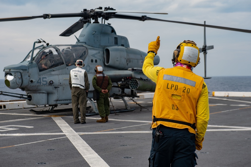 USS Green Bay (LPD 20) Conducts a Gun Shoot and Flight Operations