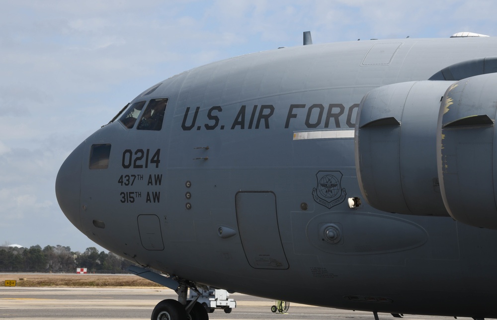 JB Charleston C-17s Take-off to Support NATO Allies in Ukraine