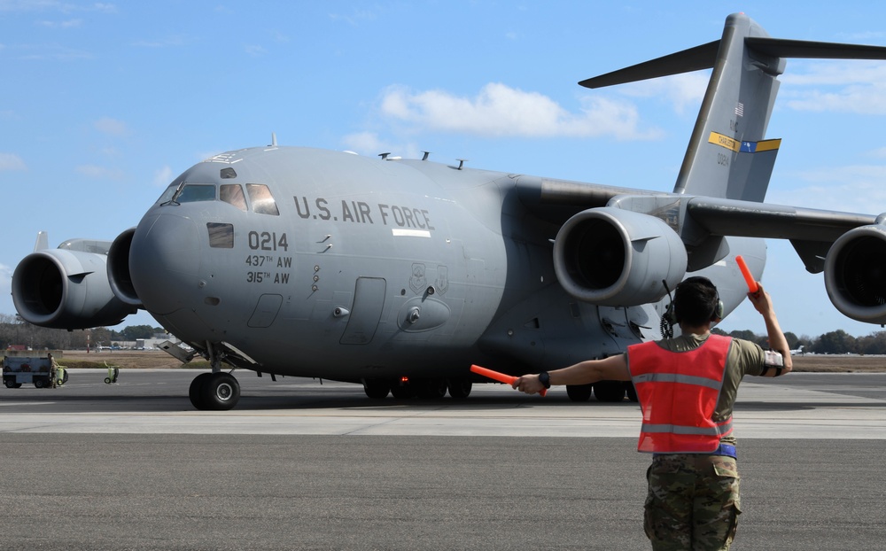 JB Charleston C-17s Take-off to Support NATO Allies in Ukraine
