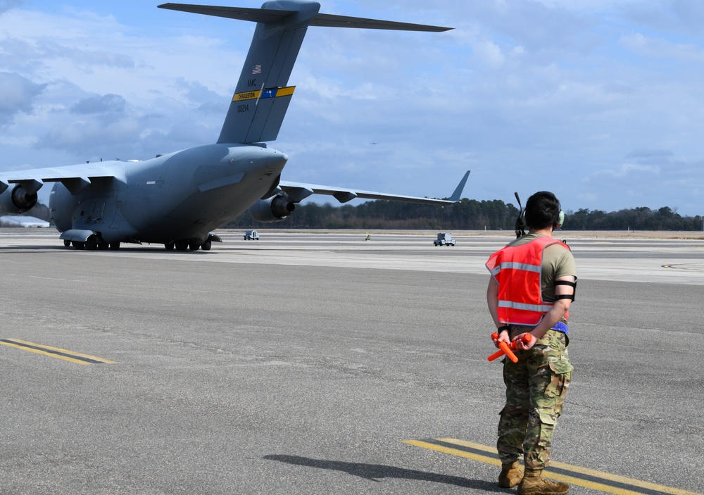JB Charleston C-17s Take-off to Support NATO Allies in Ukraine