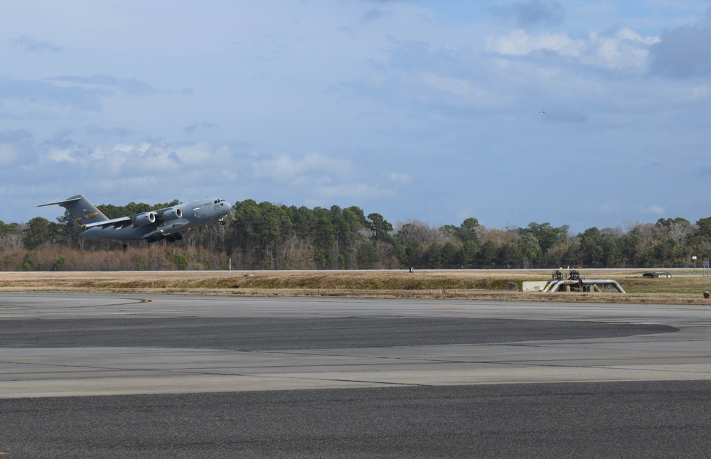 JB Charleston C-17s Take-off to Support NATO Allies in Ukraine