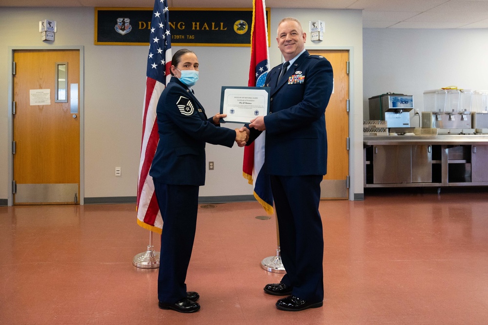 U.S. Air Force Master Sgt. Lynn Henderson Gets Promoted