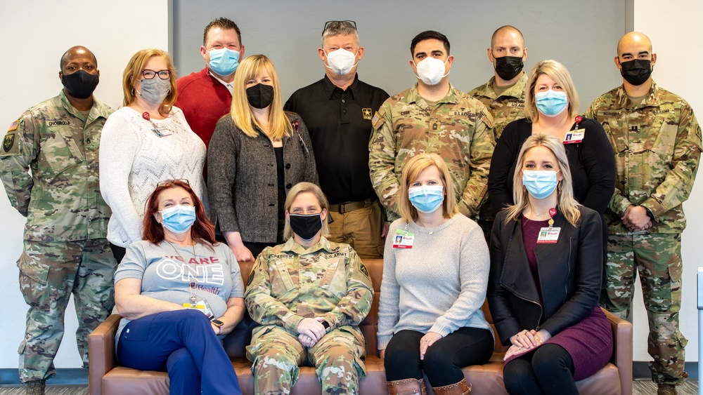 Soldiers attend brief at OU Health University of Oklahoma Medical Center