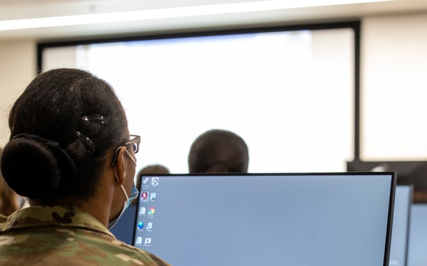 Soldiers attend brief at OU Health University of Oklahoma Medical Center