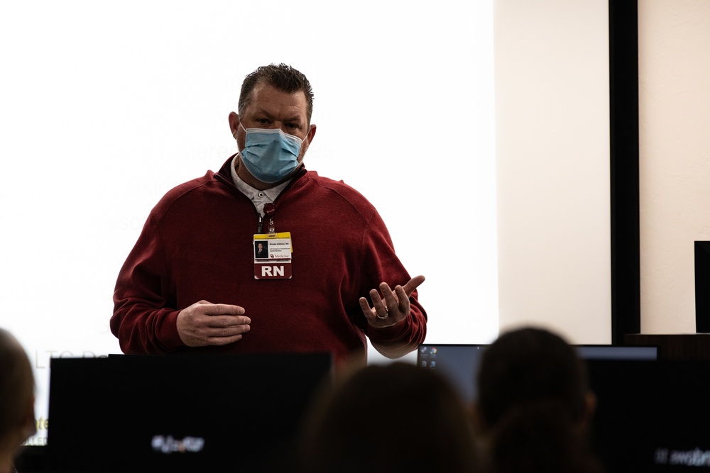 Soldiers attend brief at OU Health University of Oklahoma Medical Center