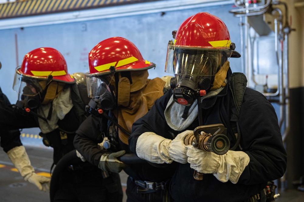 USS America (LHA 6) Conducts General Quarters Drill