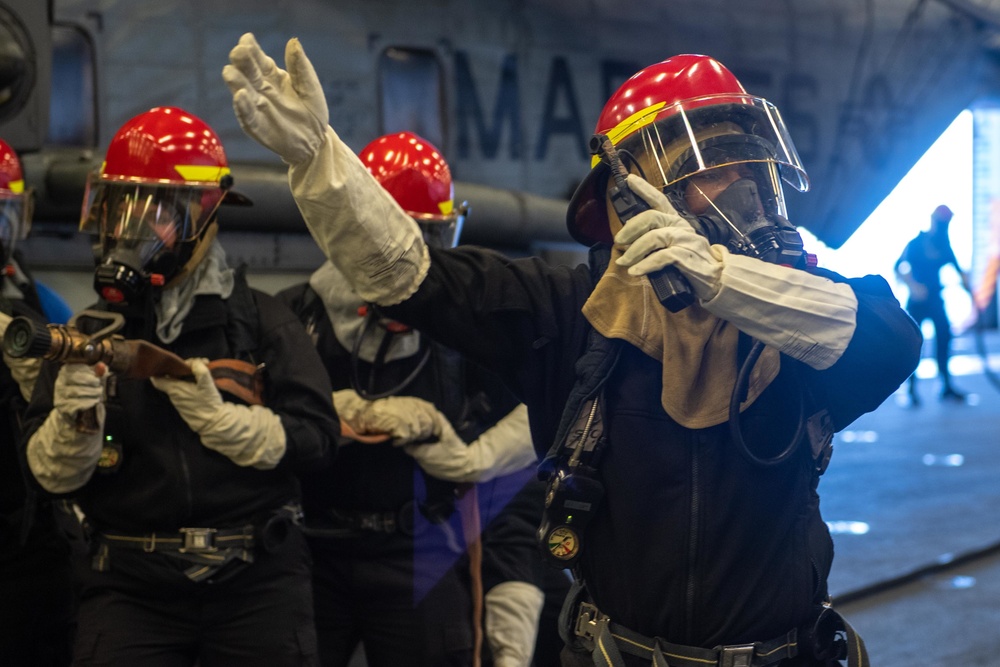 USS America (LHA 6) Conducts General Quarters Drill