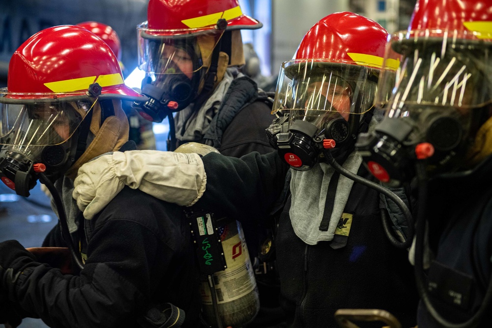 USS America (LHA 6) Conducts General Quarters Drill