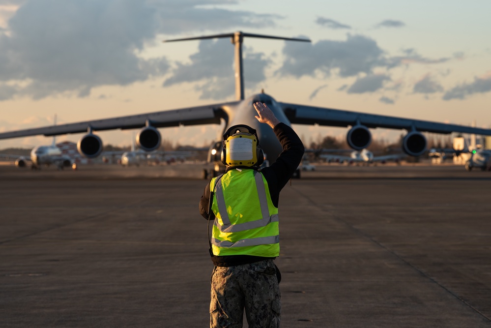 C-5 Super Galaxy arrives onboard NAF Atsugi