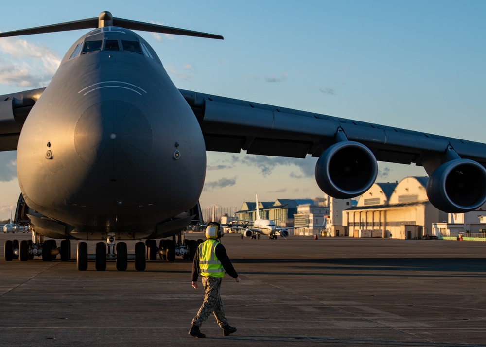 C-5 Super Galaxy arrives onboard NAF Atsugi