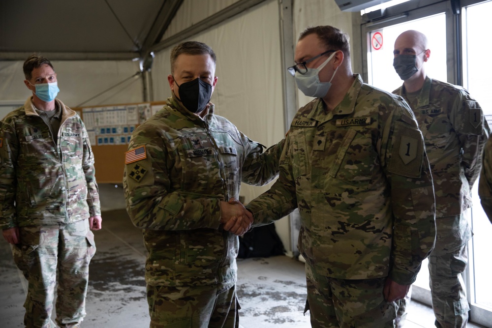 Colonel Norman Recognizes Soldiers during his visit to Drawsko Pomorskie