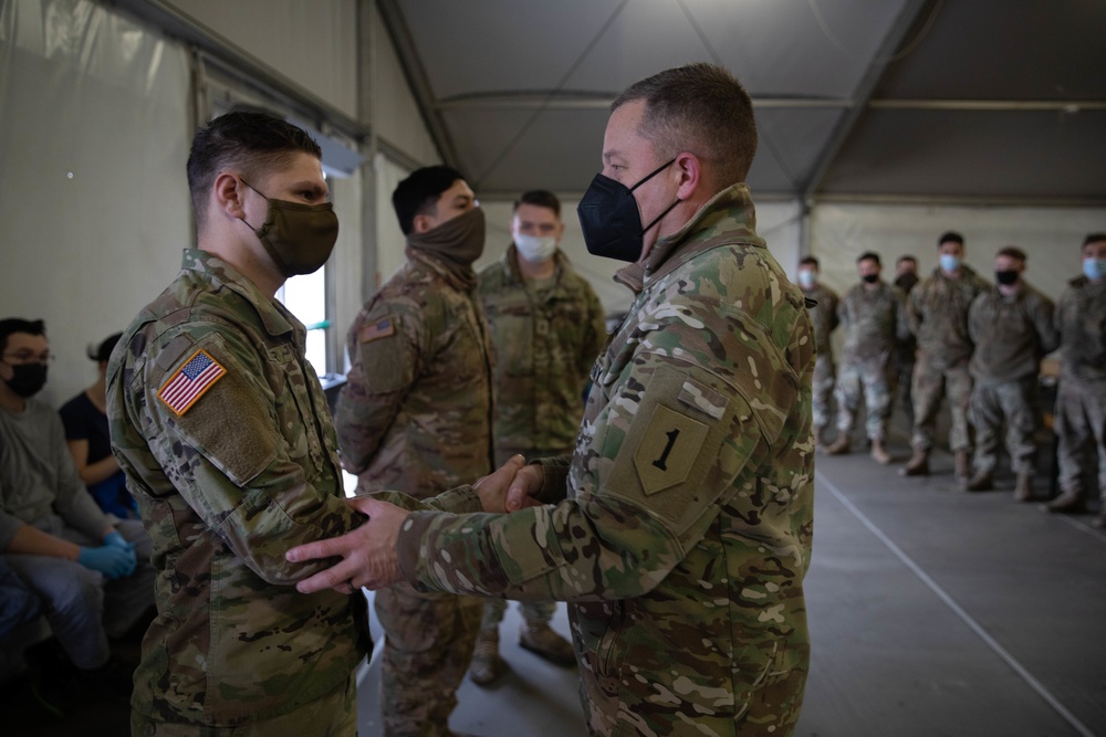 Colonel Norman Recognizes Soldiers during his visit to Drawsko Pomorskie