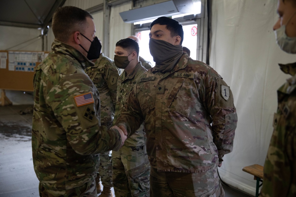 Colonel Norman Recognizes Soldiers during his visit to Drawsko Pomorskie