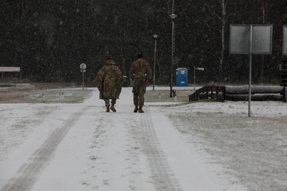 Bradley Fighting Vehicles Train in the Snow at DPTA