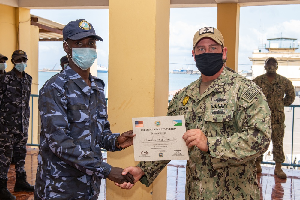 Djiboutian Navy Recruits Graduate MSRON-10's Basic Seamanship Course