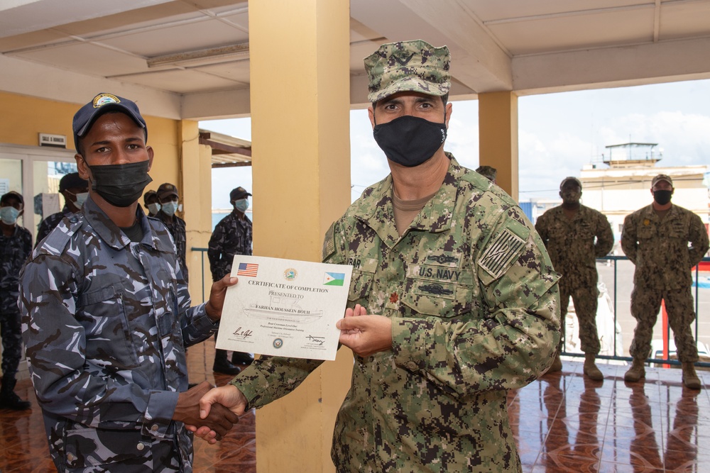 Djiboutian Navy Recruits Graduate MSRON-10's Basic Seamanship Course