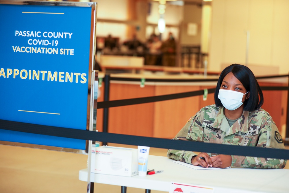 Task Force Guardian Soldiers Assist Passaic Vaccine Mega Site