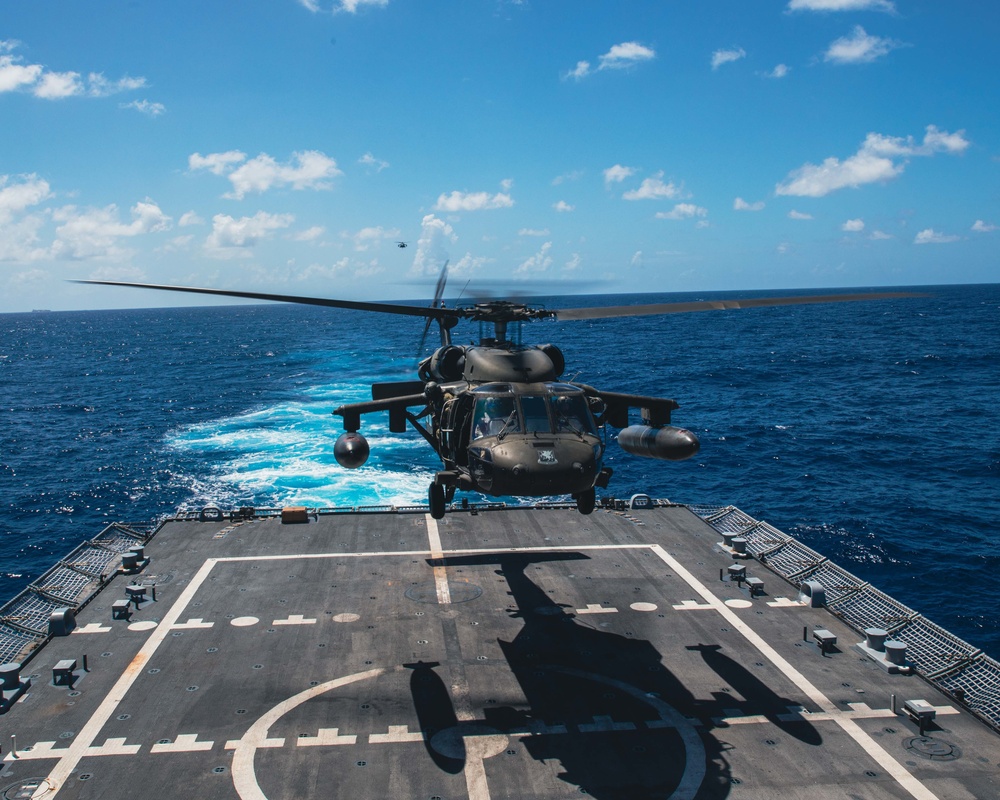 USS Billings Conducts DLQs with JTF-B Army UH-60 Black Hawks