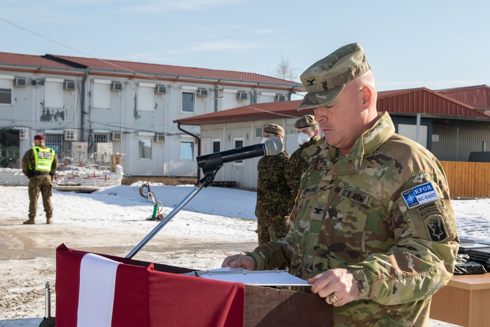 KFOR RC-E Latvian Contingent End of Tour Ceremony