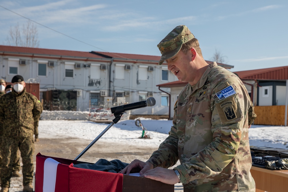 KFOR RC-E Latvian Contingent End of Tour Ceremony