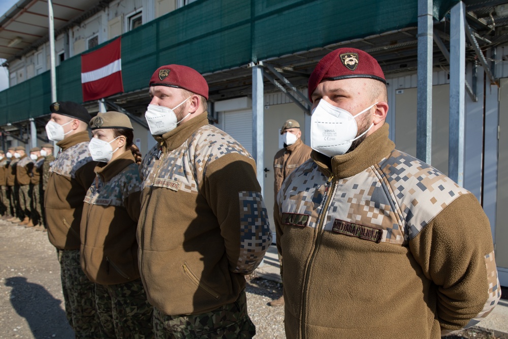 KFOR RC-E Latvian Contingent End of Tour Ceremony
