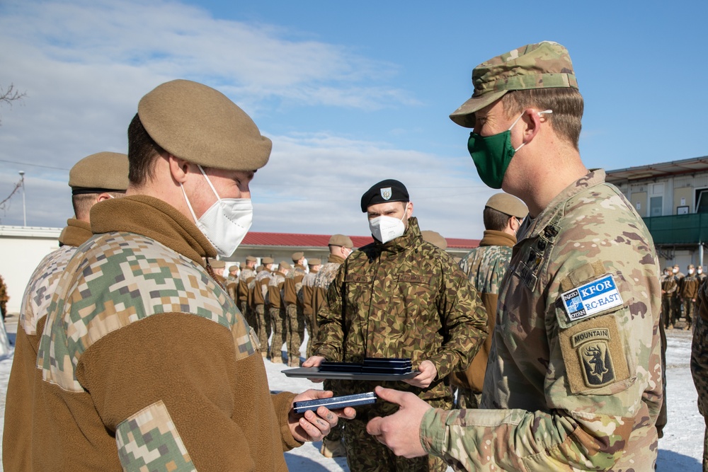 KFOR RC-E Latvian Contingent End of Tour Ceremony
