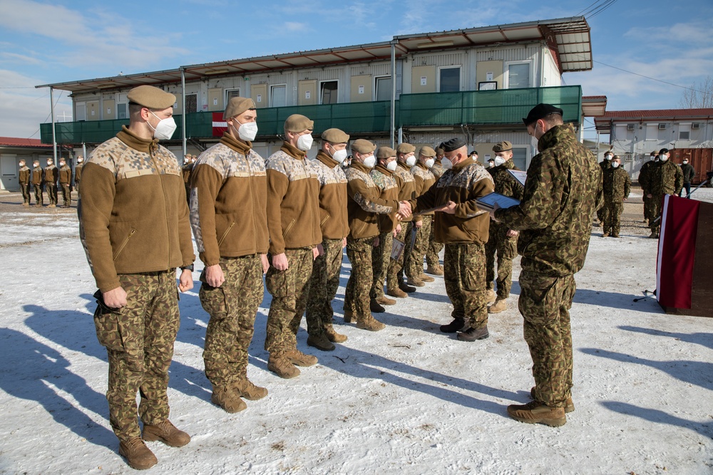 KFOR RC-E Latvian Contingent End of Tour Ceremony