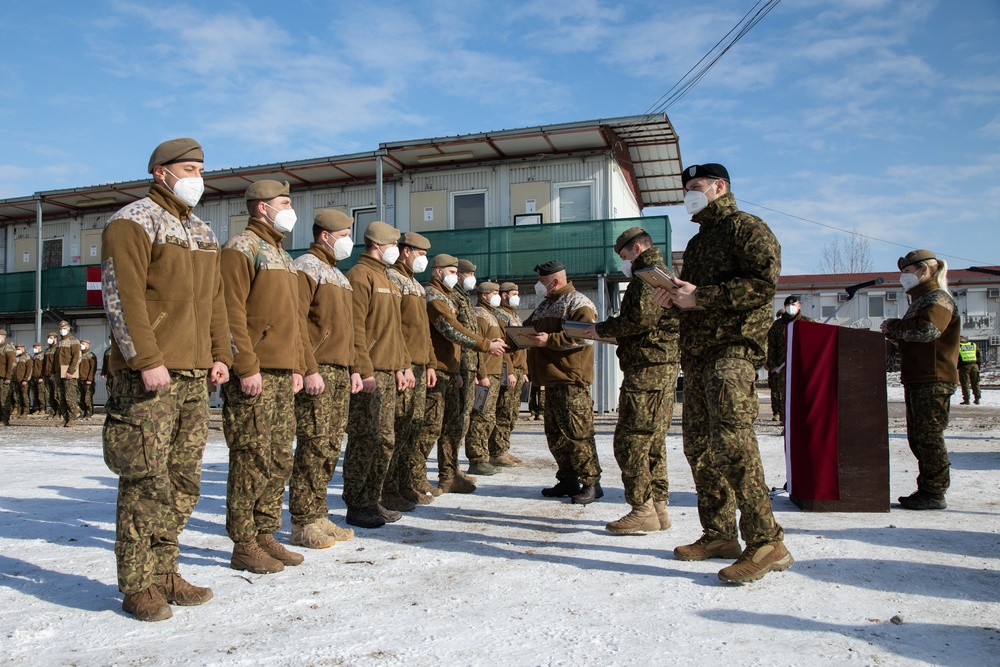 KFOR RC-E Latvian Contingent End of Tour Ceremony