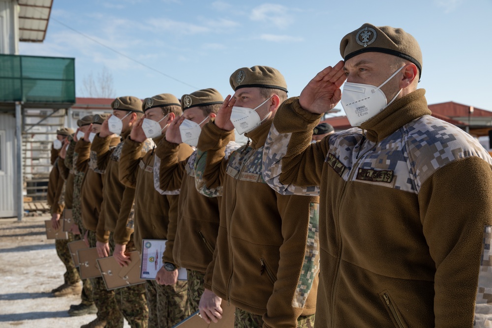 KFOR RC-E Latvian Contingent End of Tour Ceremony