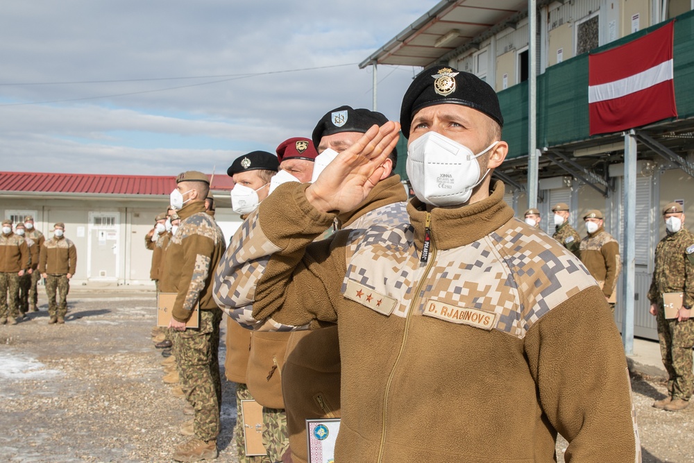 KFOR RC-E Latvian Contingent End of Tour Ceremony