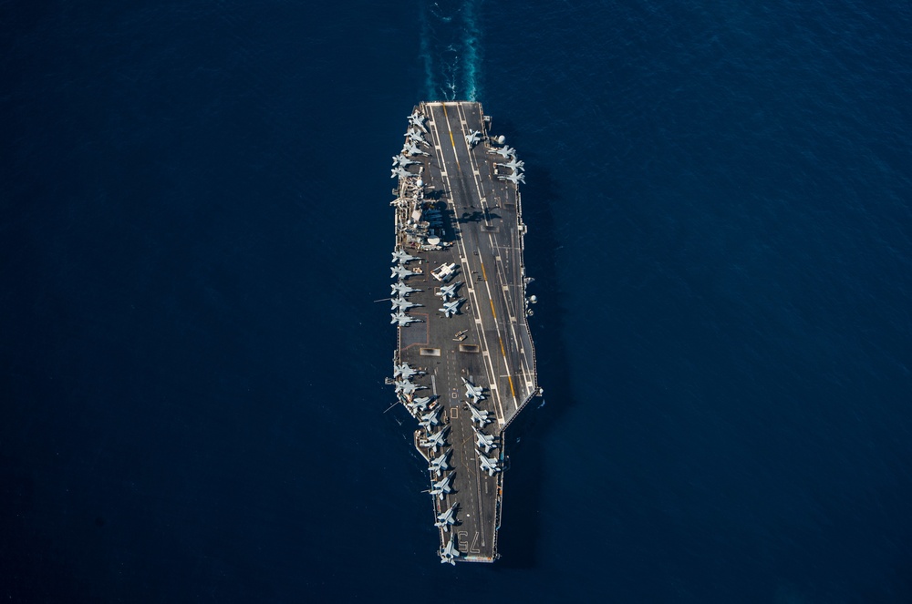 The Harry S. Truman Carrier Strike Group is on a scheduled deployment in the U.S. Sixth Fleet area of operations in support of naval operations to maintain maritime stability and security.