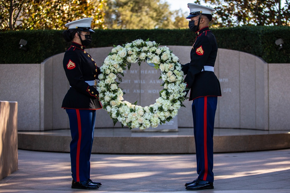 Marines participate in Reagan wreath-laying ceremony