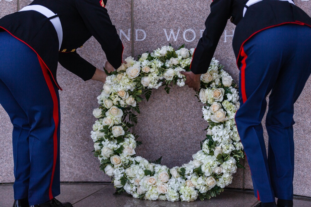 Marines participate in Reagan wreath-laying ceremony