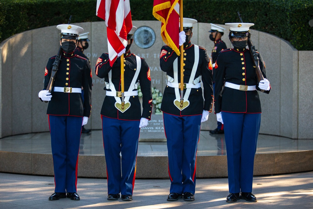 Marines participate in Reagan wreath-laying ceremony