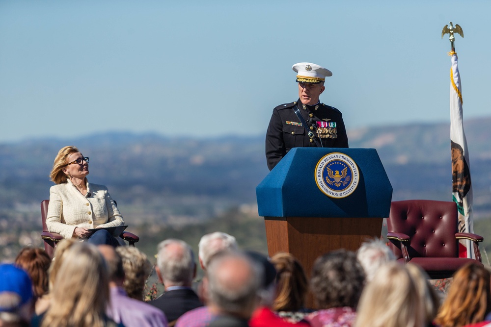 Marines participate in Reagan wreath-laying ceremony