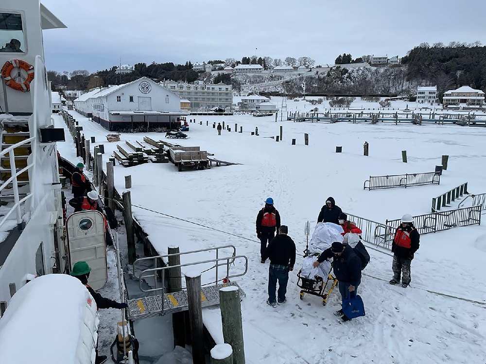 Coast Guard icebreaker medevacs woman from icebound Mackinac Island