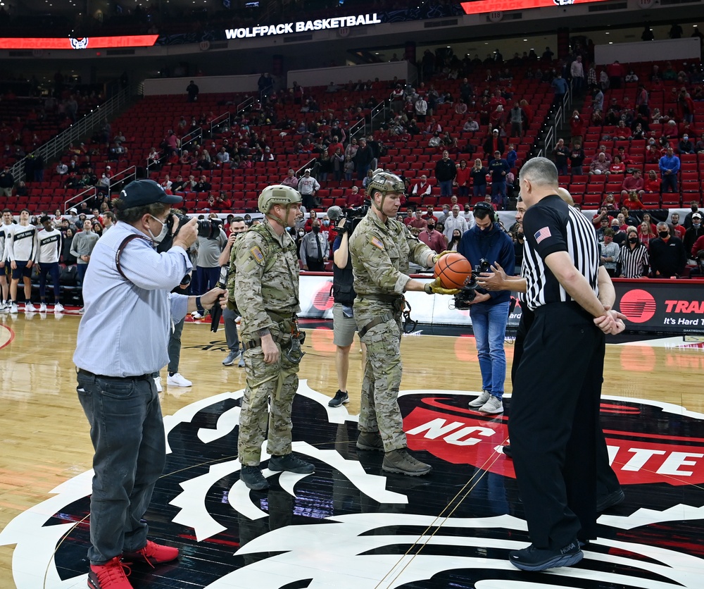 Green Berets Deliver Game Ball at NC State Game