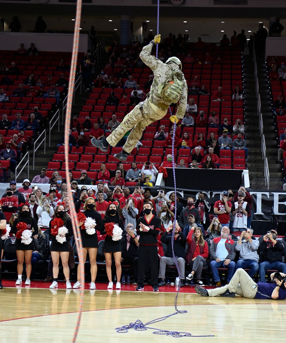 Green Berets Deliver Game Ball at NC State Game