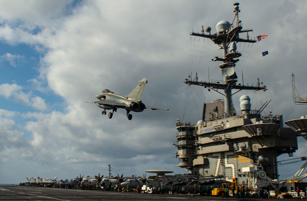 The Harry S. Truman Carrier Strike Group is on a scheduled deployment in the U.S. Sixth Fleet area of operations in support of naval operations to maintain maritime stability and security.