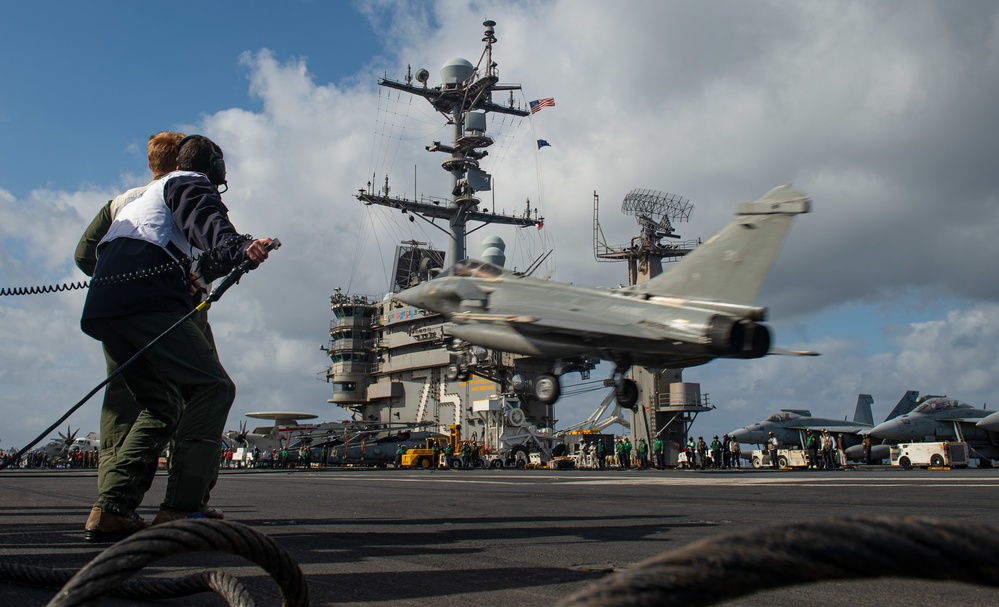 The Harry S. Truman Carrier Strike Group is on a scheduled deployment in the U.S. Sixth Fleet area of operations in support of naval operations to maintain maritime stability and security.