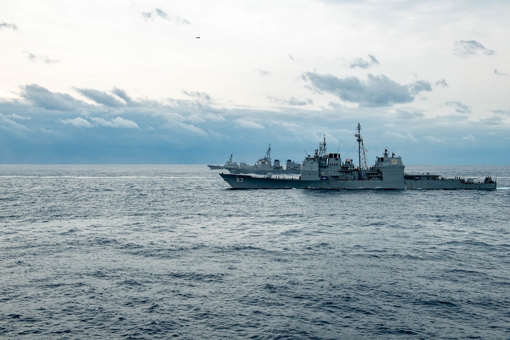 Spruance sail in formation during exercise Noble Fusion