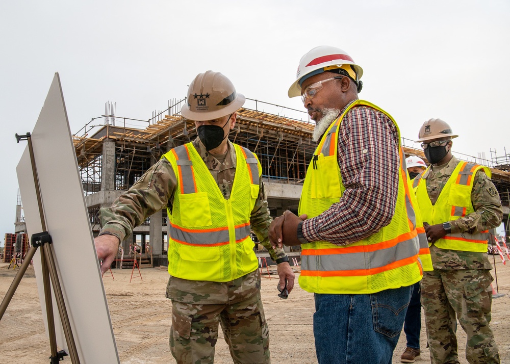 USACE commanding general views construction of UOQ buildings