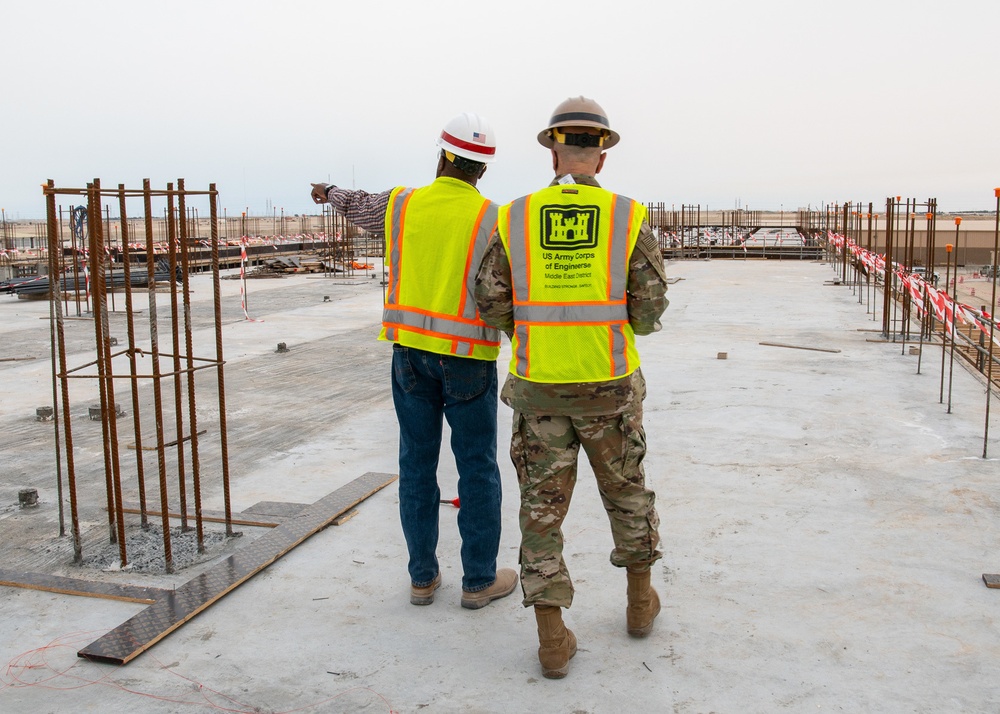 USACE commanding general views construction of UOQ buildings