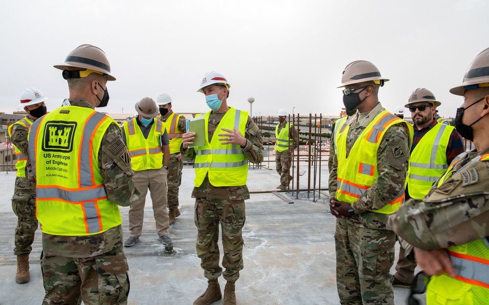 USACE commanding general views construction of UOQ buildings