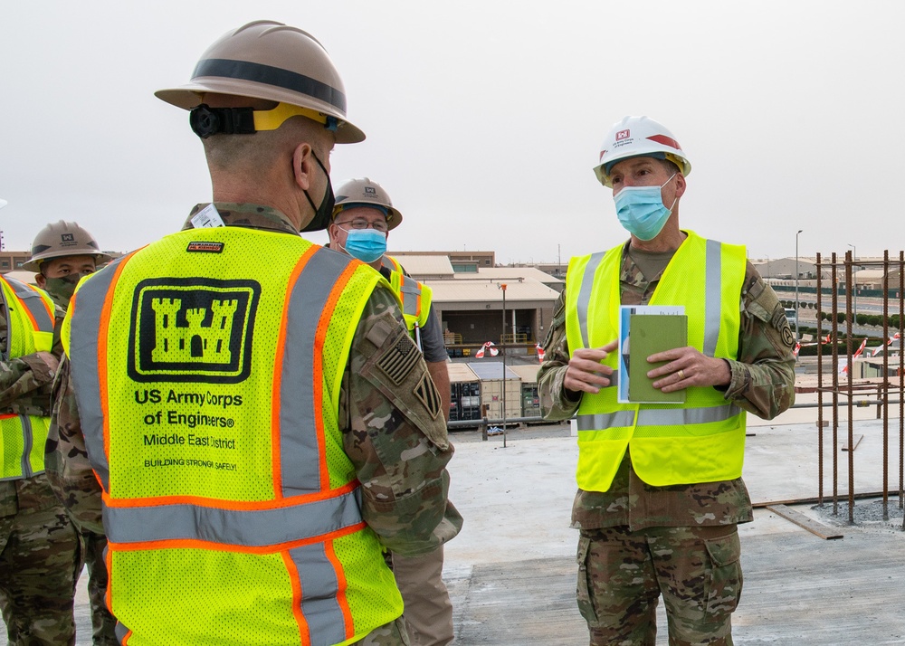 USACE commanding general views construction of UOQ buildings