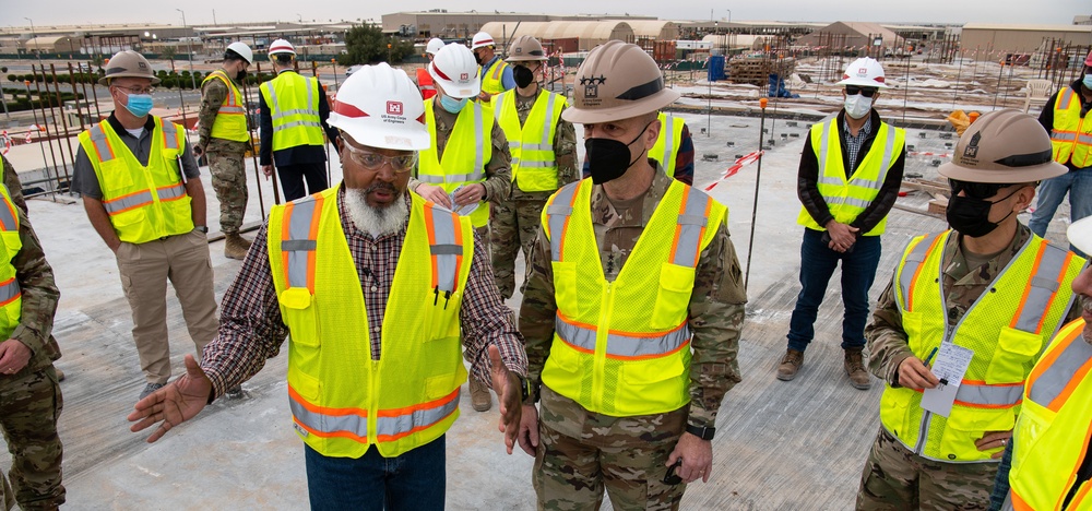 USACE commanding general views construction of UOQ buildings