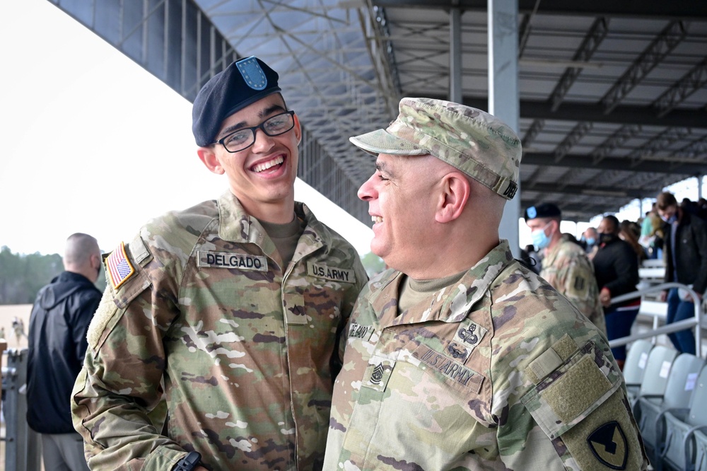 CSM Alberto Delgado delivers keynote message at Basic Combat Training graduation ceremony